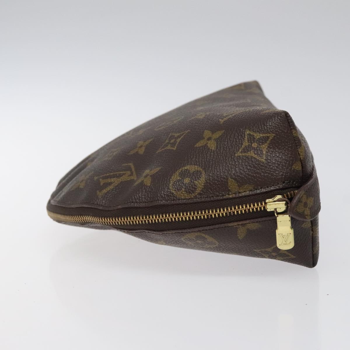 LOUIS VUITTON Monogram Trousse Demi Ronde Cosmetic Pouch M47520 LV Auth BD1391