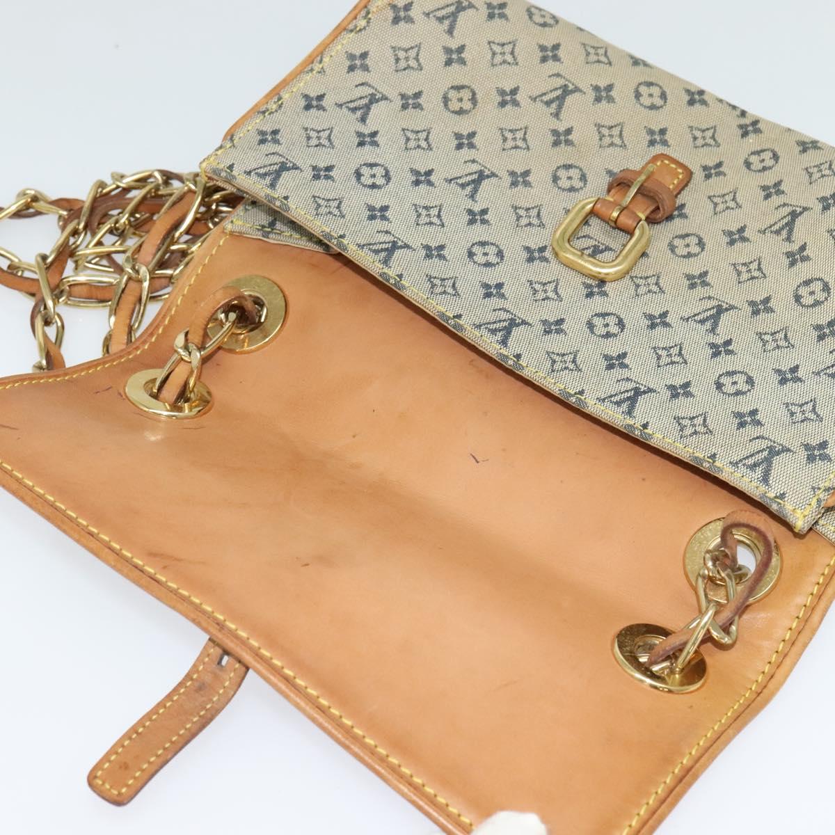 LOUIS VUITTON Monogram Mini Camille Chain Shoulder Bag Blue M92002 Auth BD1396