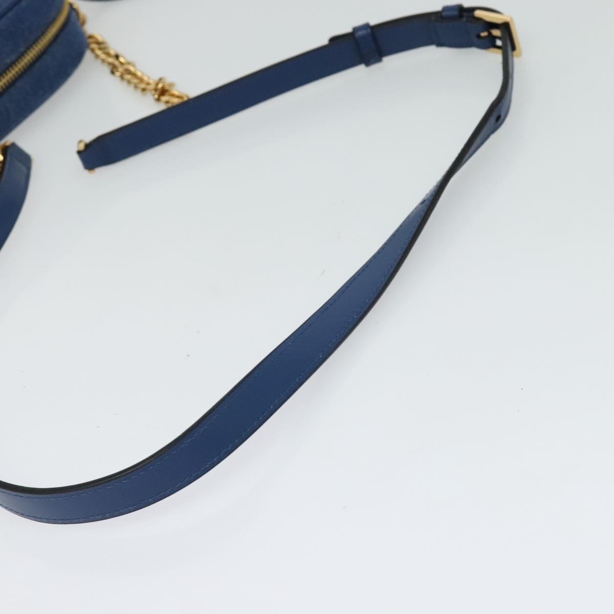 VERSACE Medusa Shoulder Bag Denim Blue Gold Auth BD1427