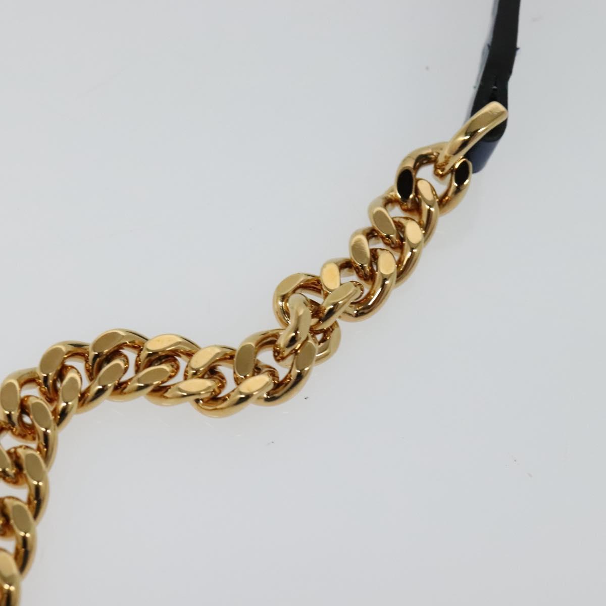VERSACE Medusa Shoulder Bag Denim Blue Gold Auth BD1427