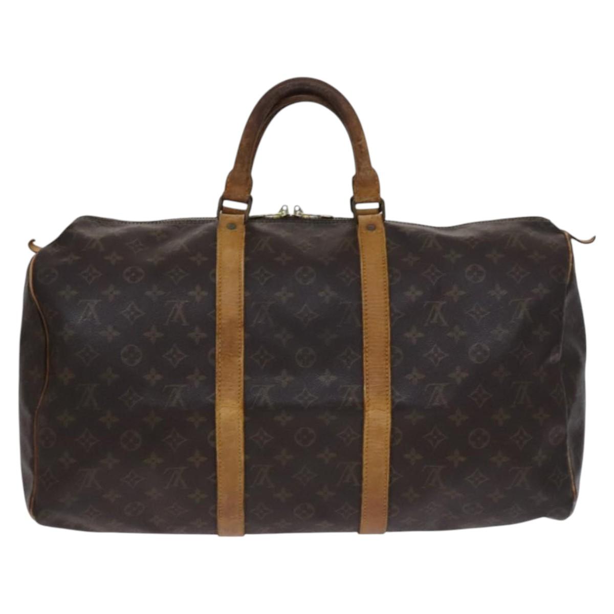 LOUIS VUITTON Monogram Keepall 50 Boston Bag M41426 LV Auth BD1432