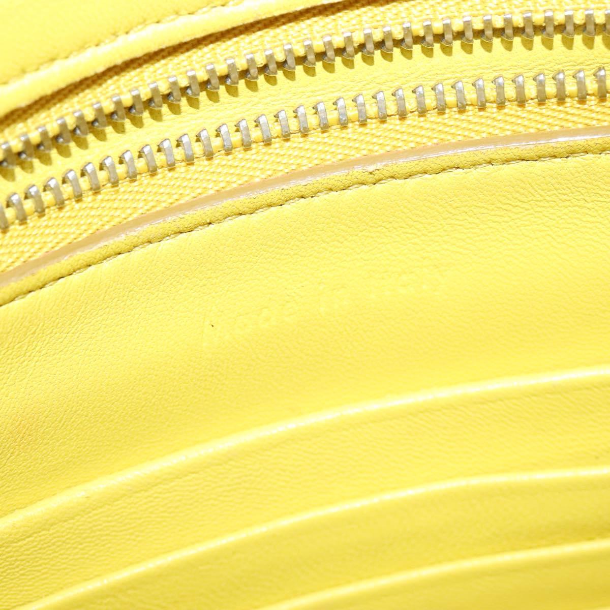 CELINE Shoulder Bag Leather Yellow Auth BD1446