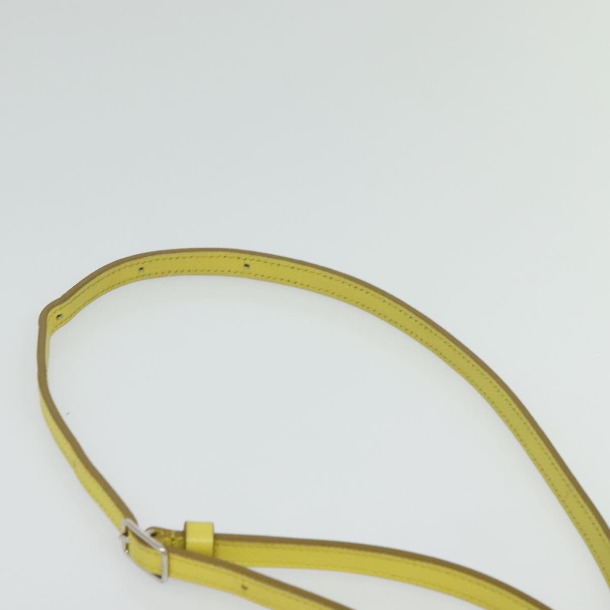 CELINE Shoulder Bag Leather Yellow Auth BD1446