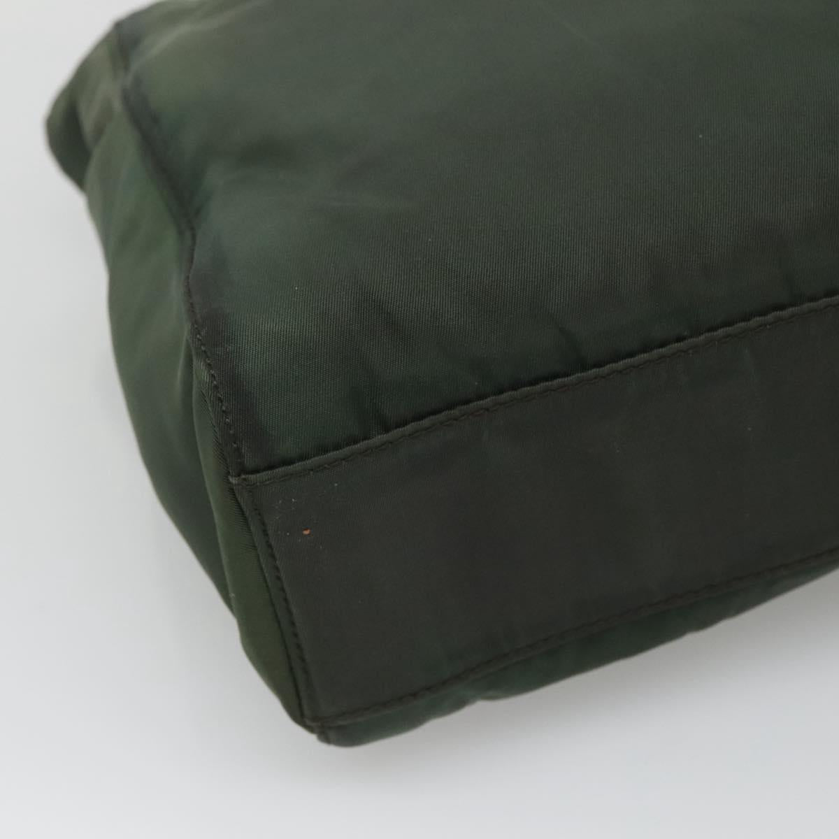 PRADA Chain Shoulder Bag Nylon Green Auth BD1448
