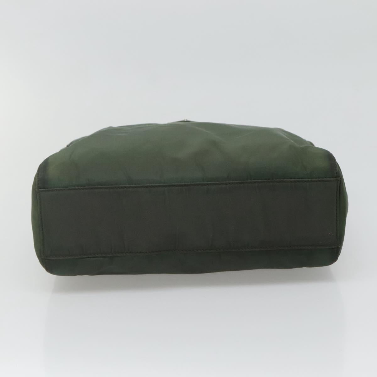 PRADA Chain Shoulder Bag Nylon Green Auth BD1448