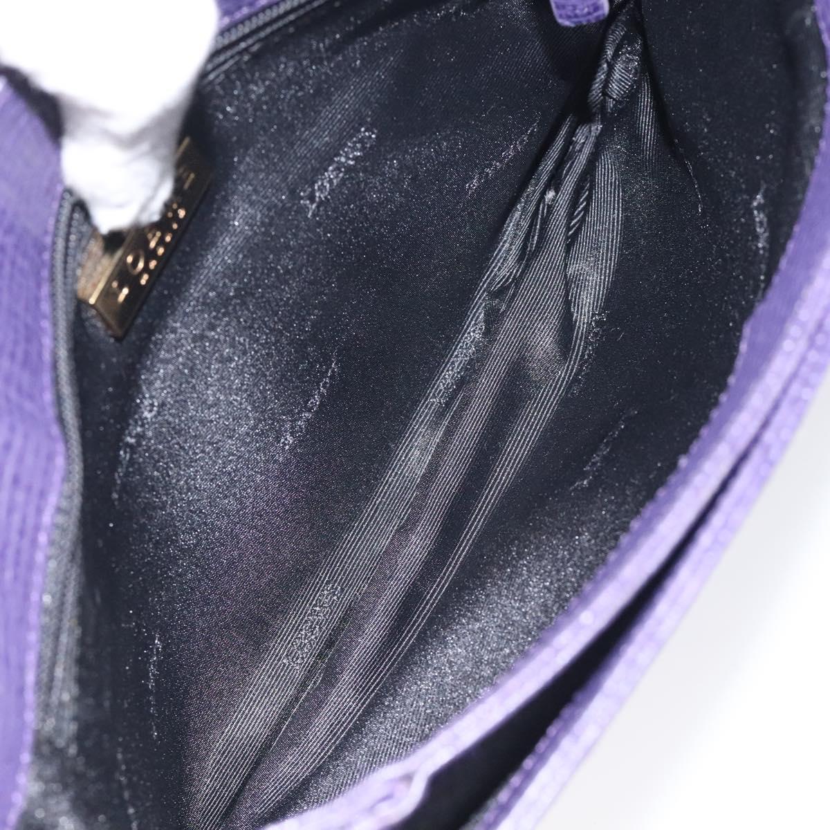 LOEWE Hand Bag Leather Purple Auth BD1451
