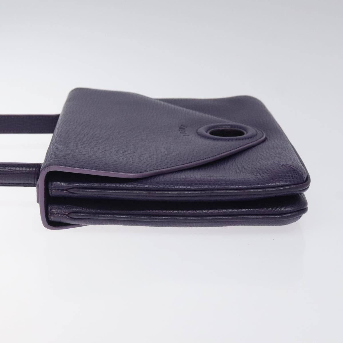 LOEWE Hand Bag Leather Purple Auth BD1451