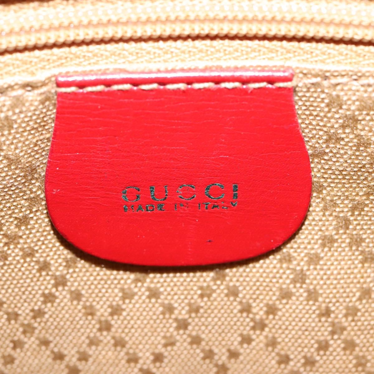 GUCCI Bamboo Backpack Enamel Red Gold 003 2058 0030 Auth BD1452