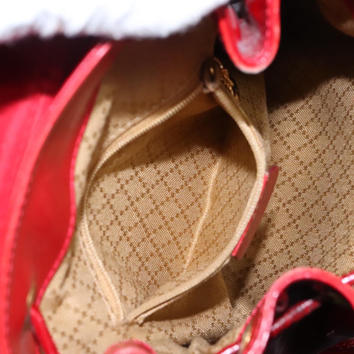 GUCCI Bamboo Backpack Enamel Red Gold 003 2058 0030 Auth BD1452