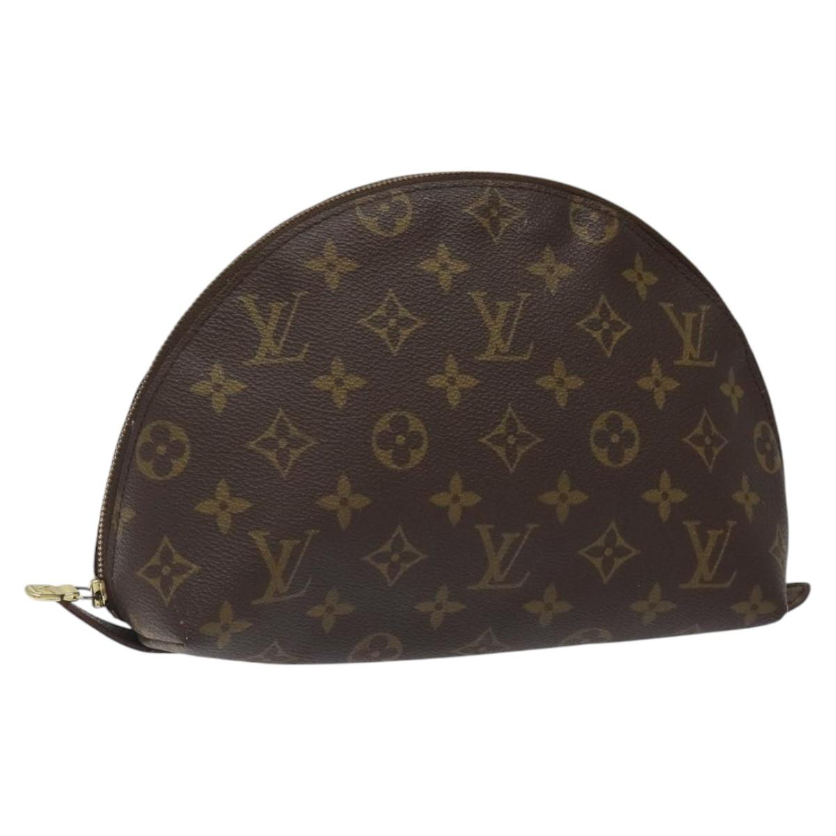 LOUIS VUITTON Monogram Trousse Demi Ronde Cosmetic Pouch M47520 LV Auth BD1455