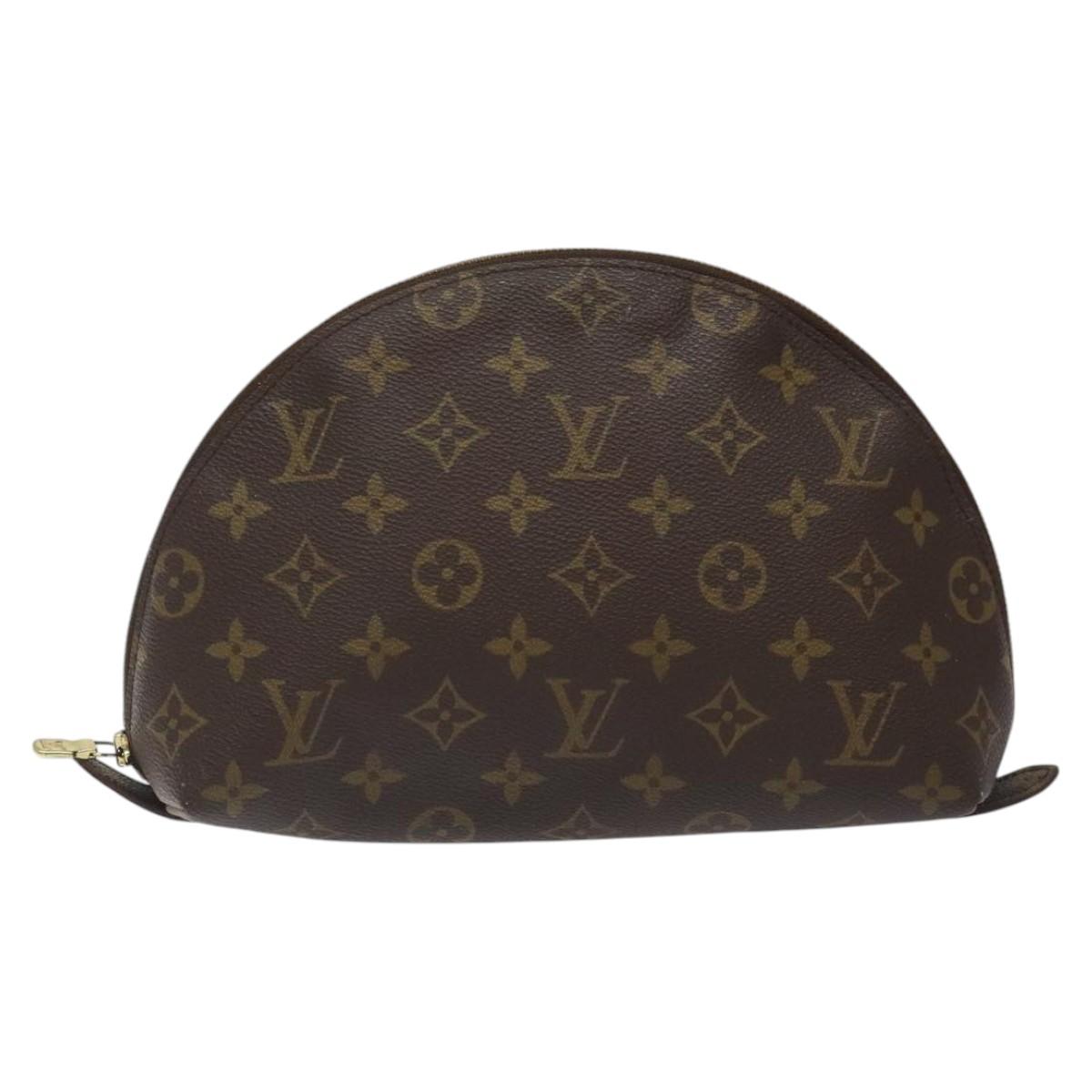 LOUIS VUITTON Monogram Trousse Demi Ronde Cosmetic Pouch M47520 LV Auth BD1455