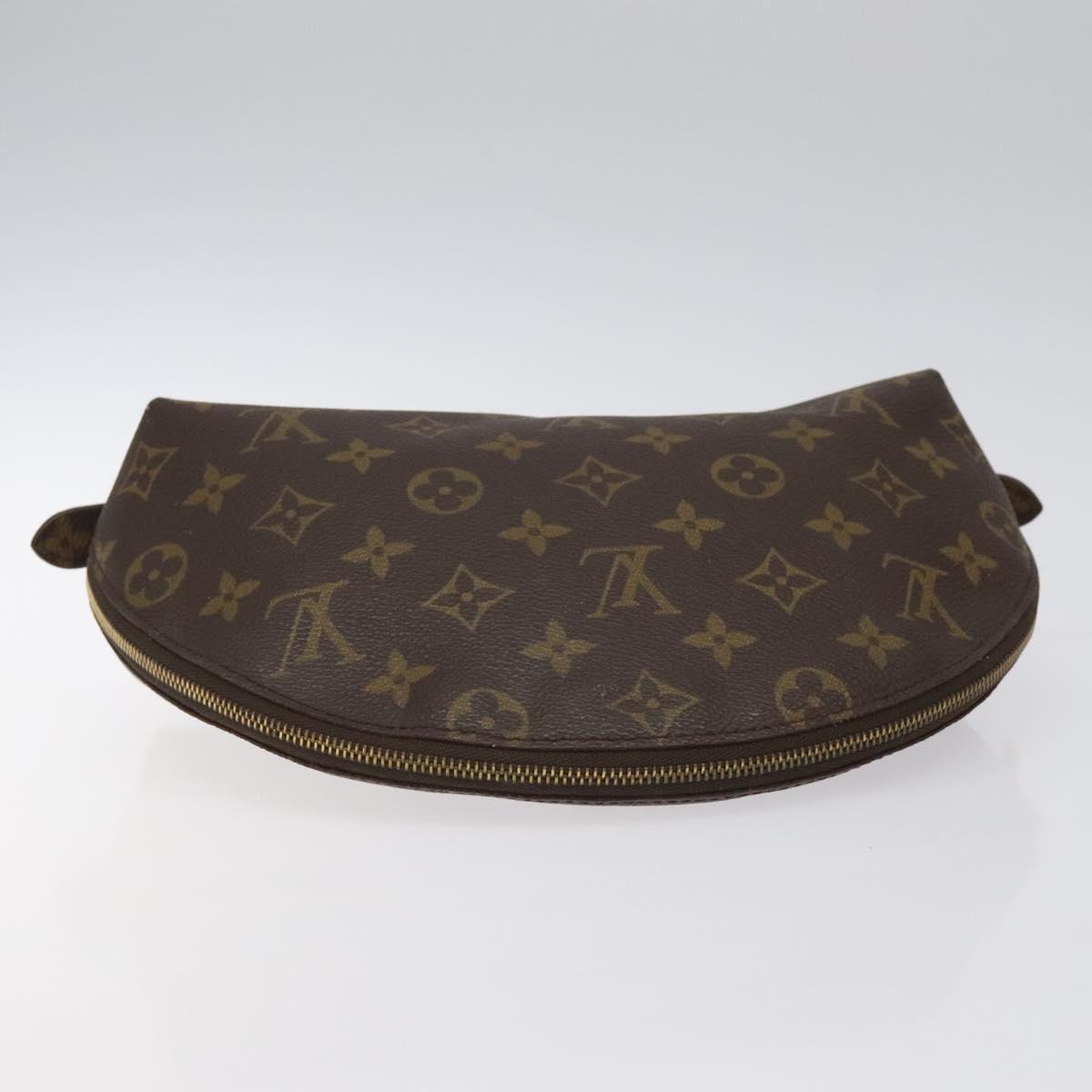 LOUIS VUITTON Monogram Trousse Demi Ronde Cosmetic Pouch M47520 LV Auth BD1455