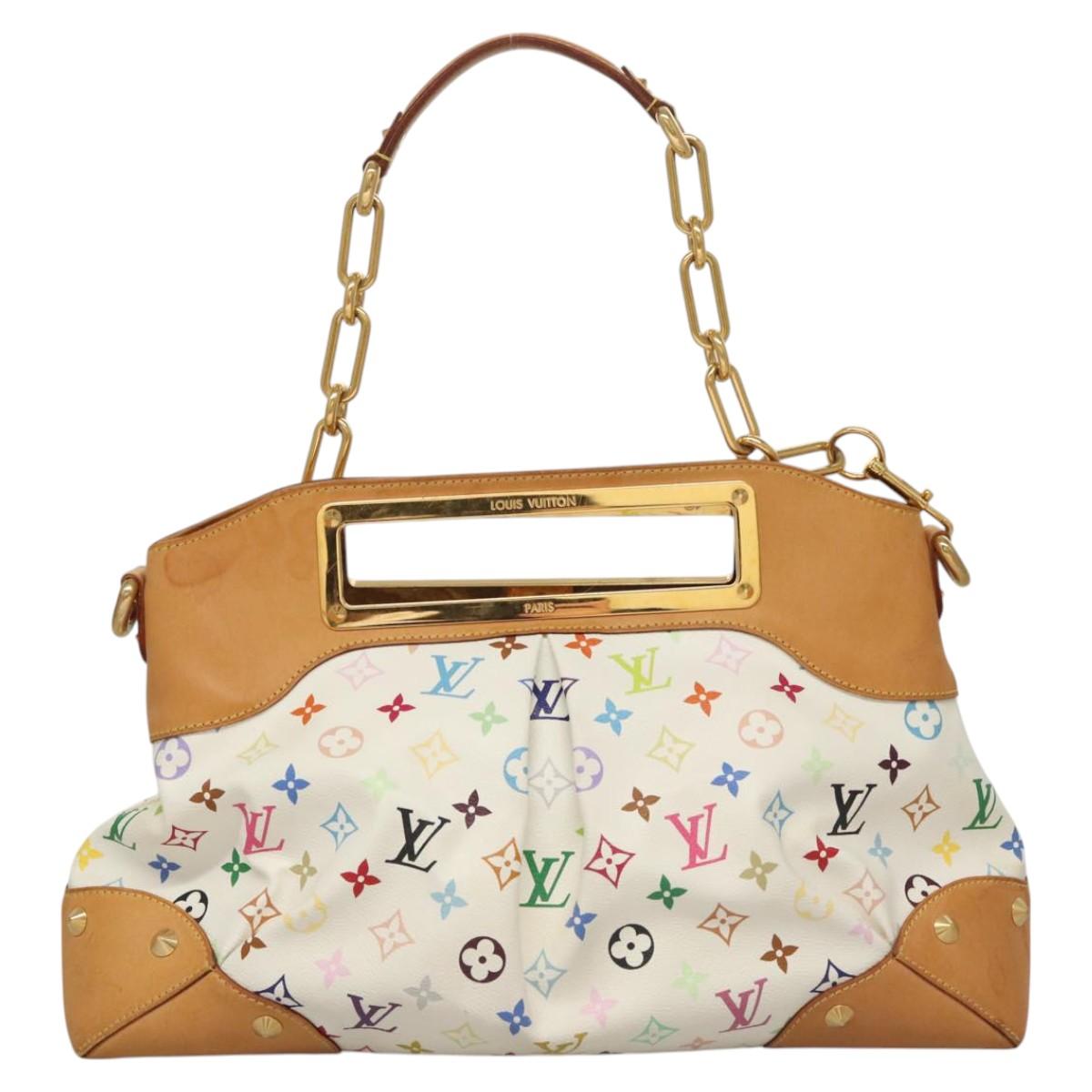 LOUIS VUITTON Monogram Multicolor Judy GM Shoulder Bag White M40253 Auth BD1463V