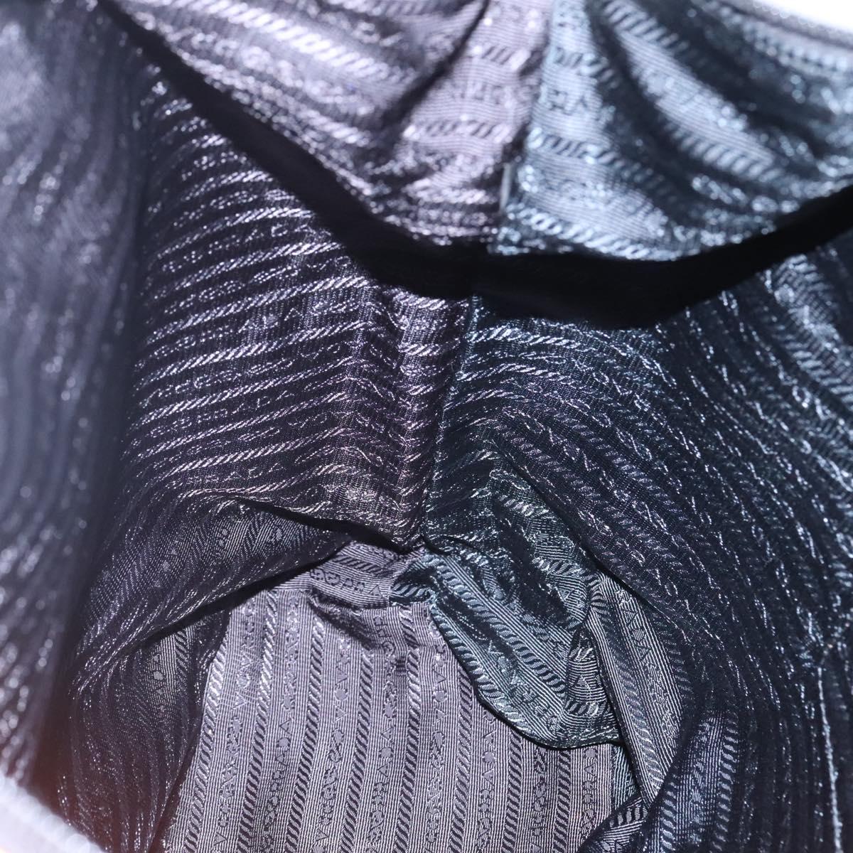 PRADA Tote Bag Nylon 2way Orange Black Silver Auth BD147