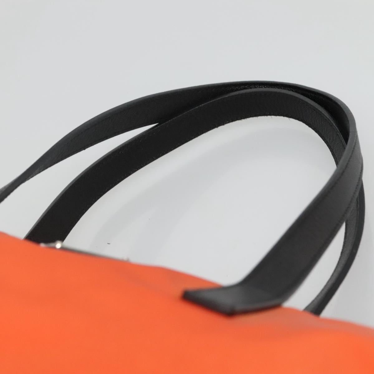PRADA Tote Bag Nylon 2way Orange Black Silver Auth BD147