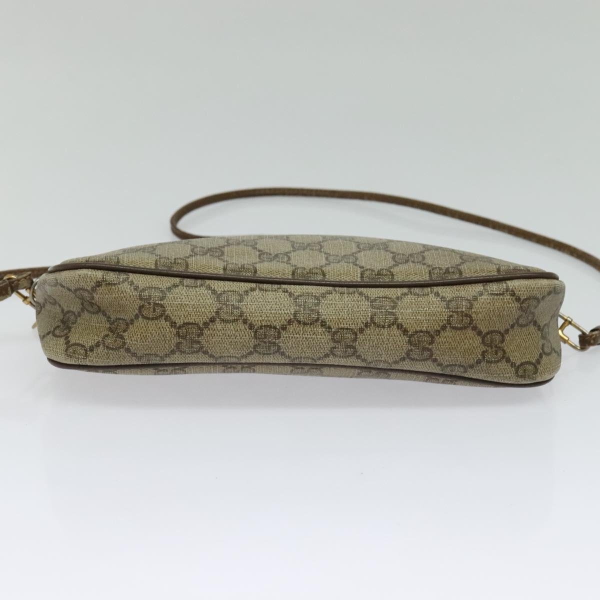 GUCCI GG Supreme Shoulder Bag PVC Beige 97 02 068 Auth BD1474