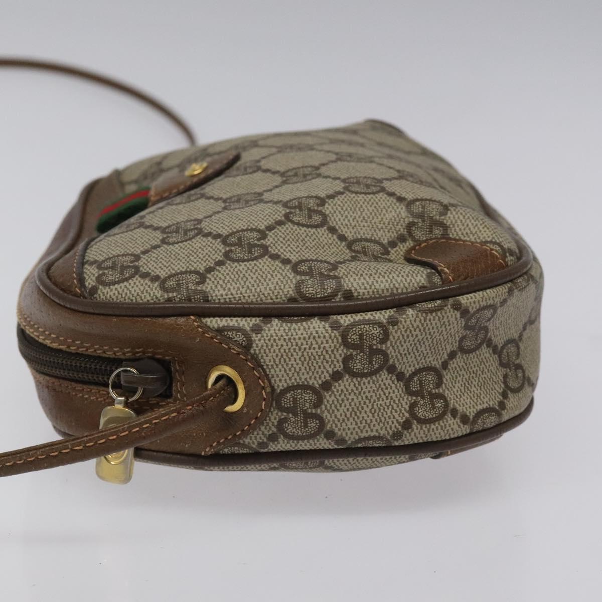 GUCCI GG Supreme Web Sherry Line Shoulder Bag PVC Beige 89 02 066 Auth BD148