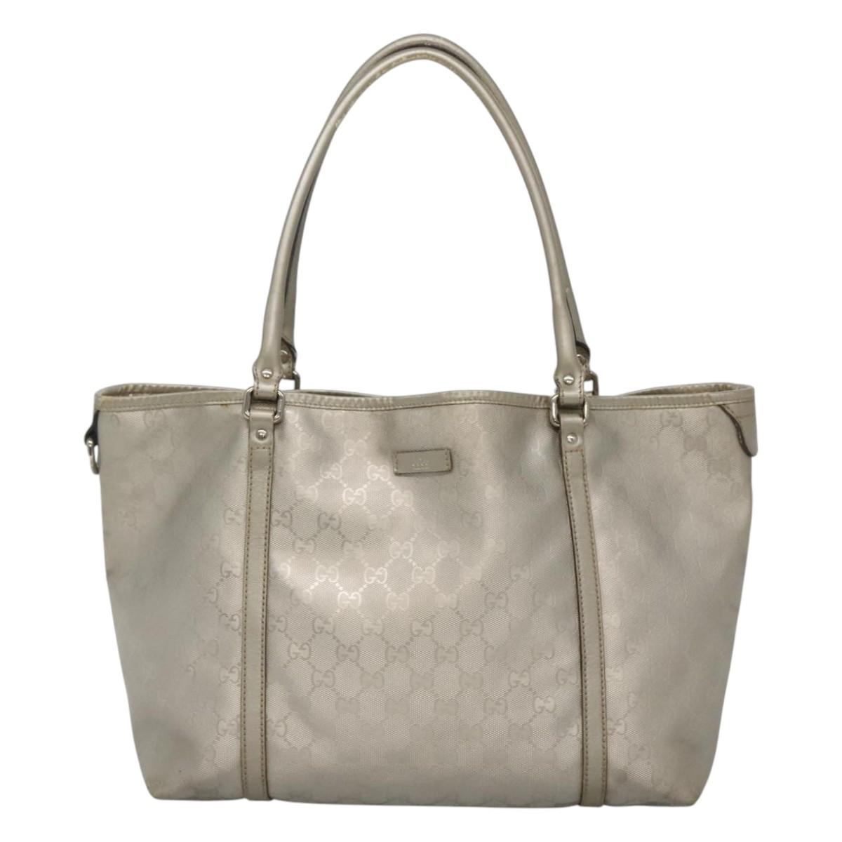 GUCCI GG implementation Tote Bag Silver 197953 Auth BD1491