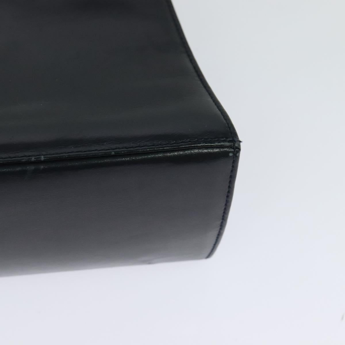 Salvatore Ferragamo Gancini Hand Bag Leather 2way Black Gold Auth BD1498