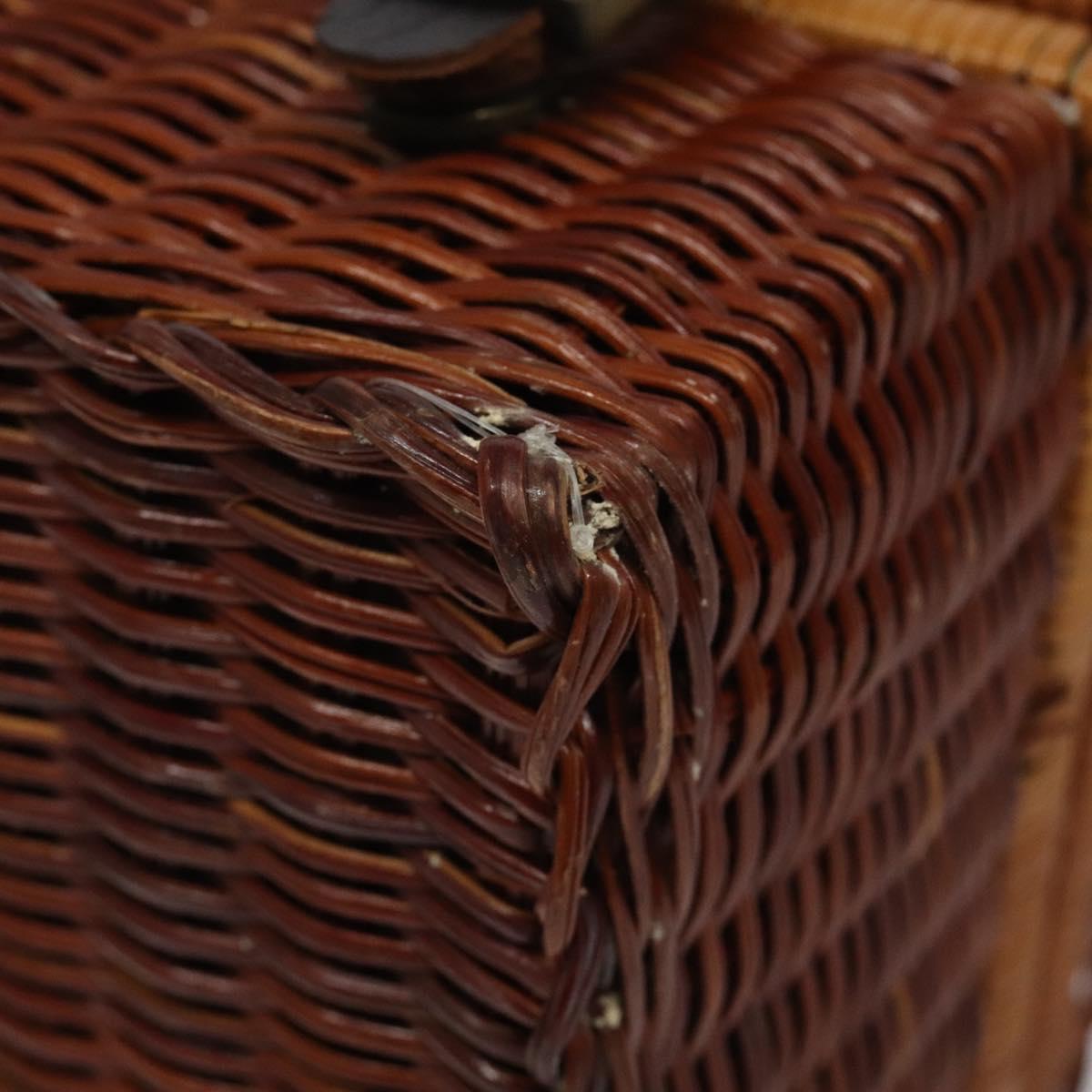 GIVENCHY Hand Bag Raffia Brown Auth BD1504