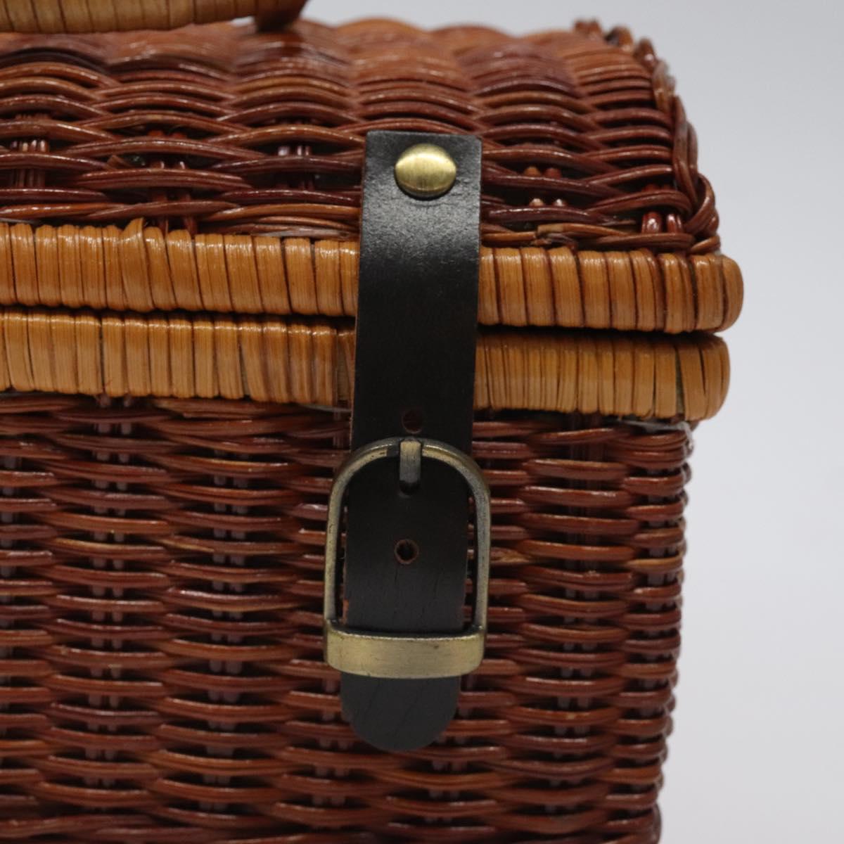 GIVENCHY Hand Bag Raffia Brown Auth BD1504