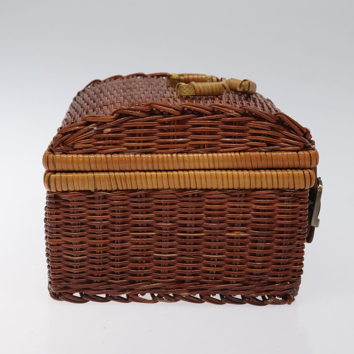 GIVENCHY Hand Bag Raffia Brown Auth BD1504