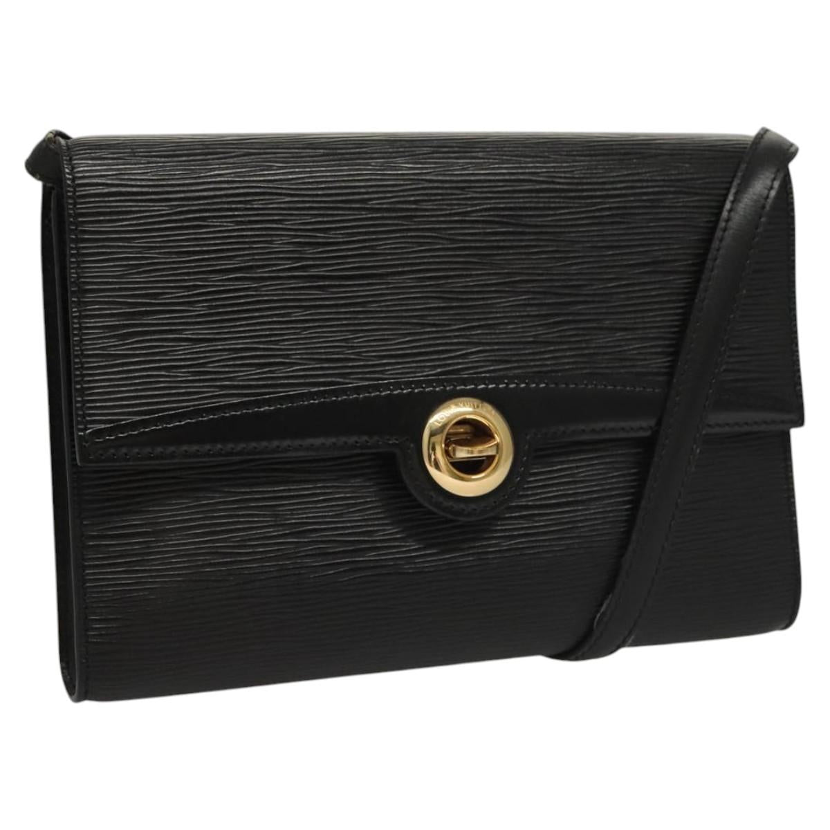 LOUIS VUITTON Epi Pochette Arche Shoulder Bag Black Noir M52572 LV Auth BD1510