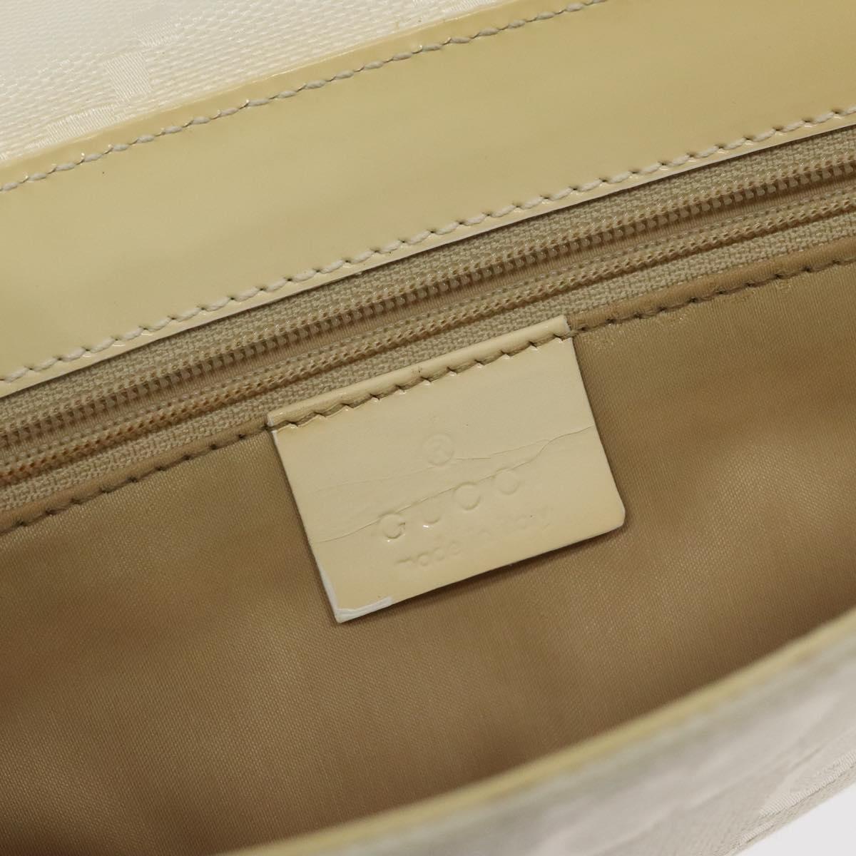 GUCCI GG Canvas Shoulder Bag Beige Silver 001 3823 Auth BD1514