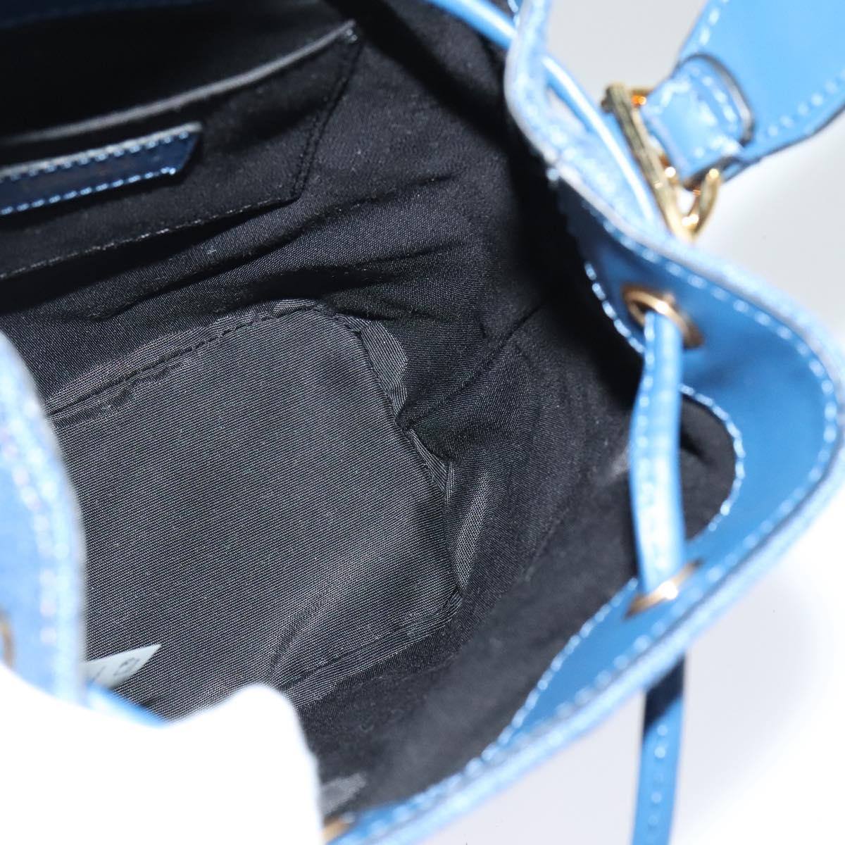 VERSACE Medusa Hand Bag Denim 2way Blue Gold Auth BD1520