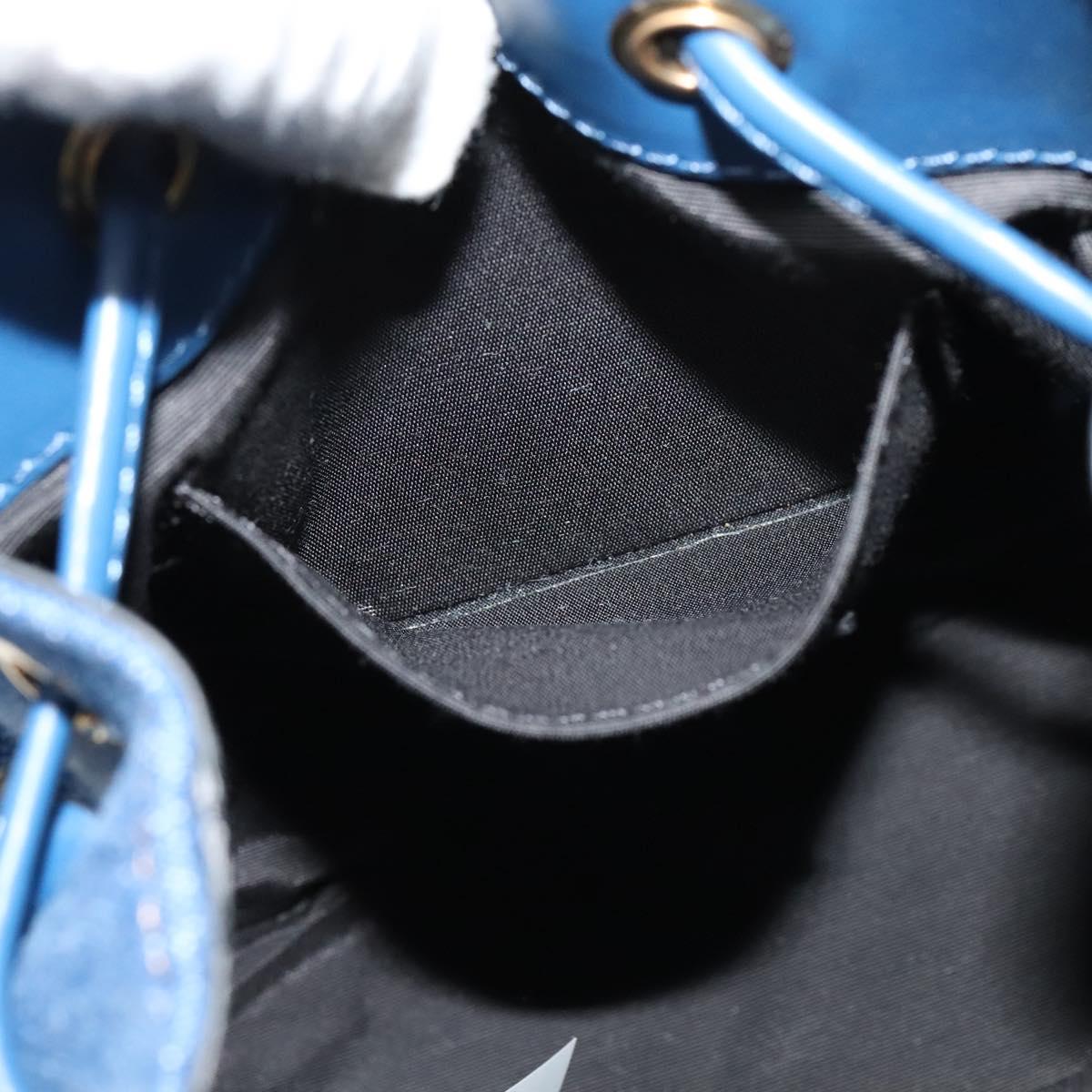 VERSACE Medusa Hand Bag Denim 2way Blue Gold Auth BD1520