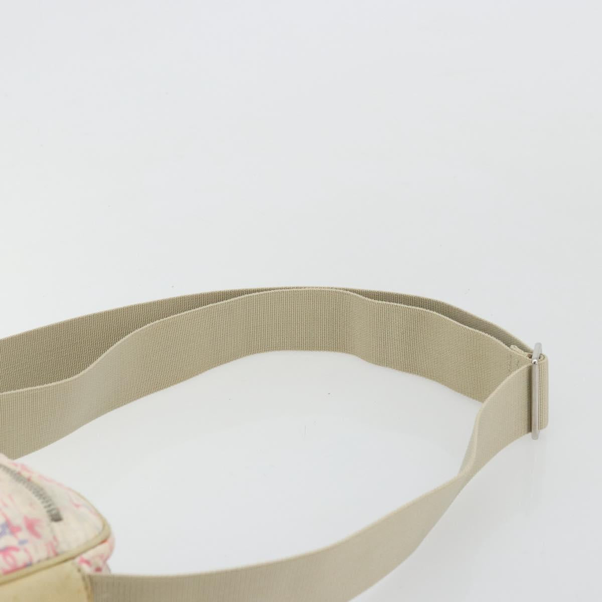 CHANEL Shoulder Bag Canvas Pink Beige Silver CC Auth BD1533