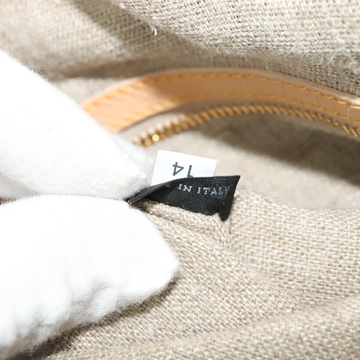 PRADA Hand Bag Canvas 2way Beige Gold Auth BD1555
