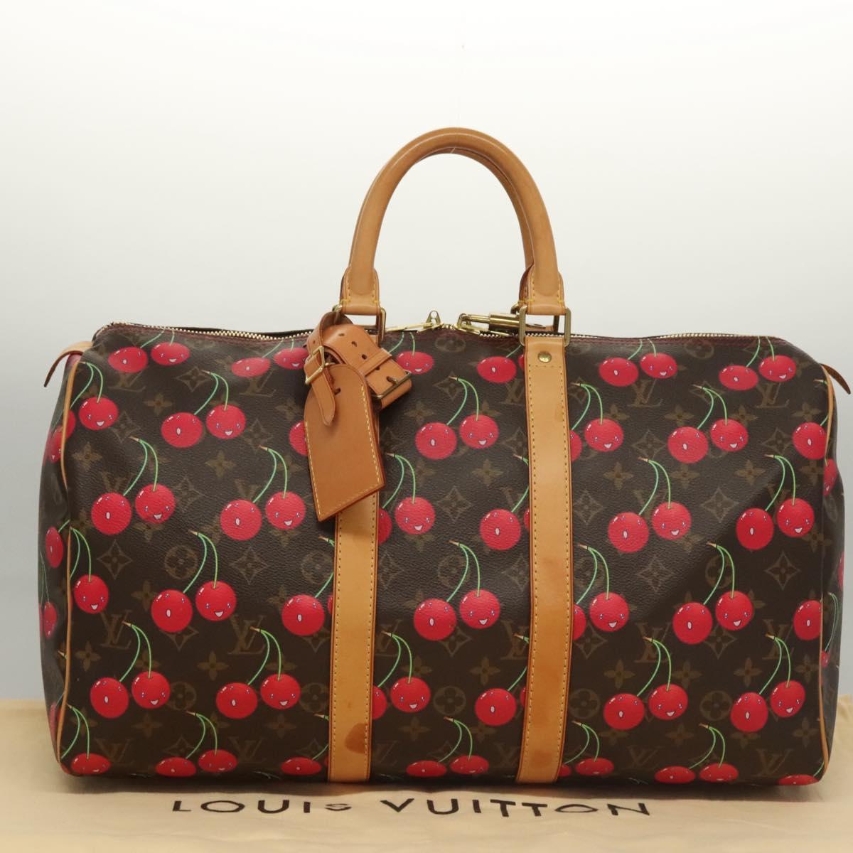 LOUIS VUITTON Monogram Cherry Keepall 45 Boston Bag M95011 LV Auth BD1558SAM