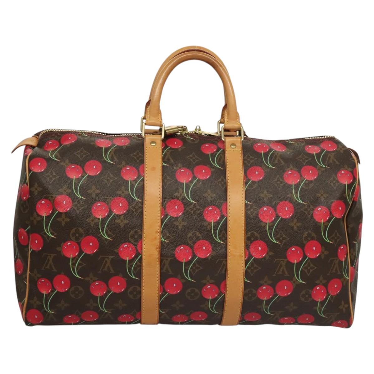 LOUIS VUITTON Monogram Cherry Keepall 45 Boston Bag M95011 LV Auth BD1558SAM