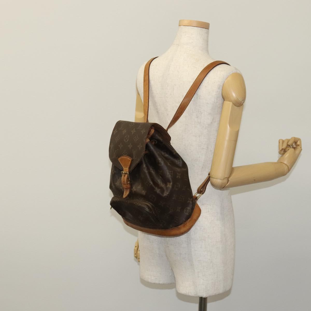 LOUIS VUITTON Monogram Montsouris MM Backpack M51136 LV Auth BD156