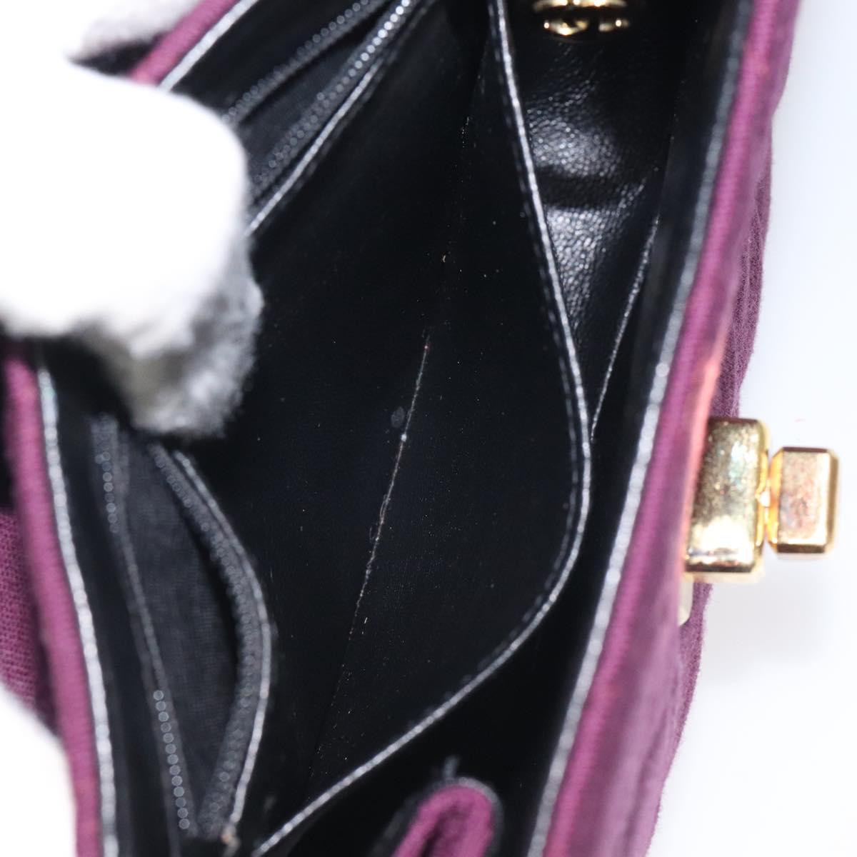 CHANEL Matelasse Hand Bag Cotton Purple CC Auth BD1572