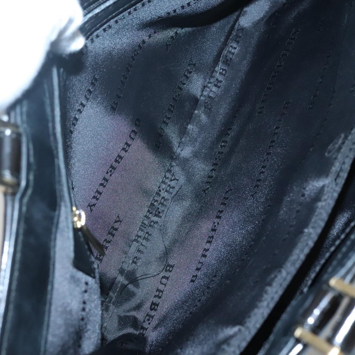 BURBERRY Nova Check Hand Bag Wool Brown Gold black Auth BD1582