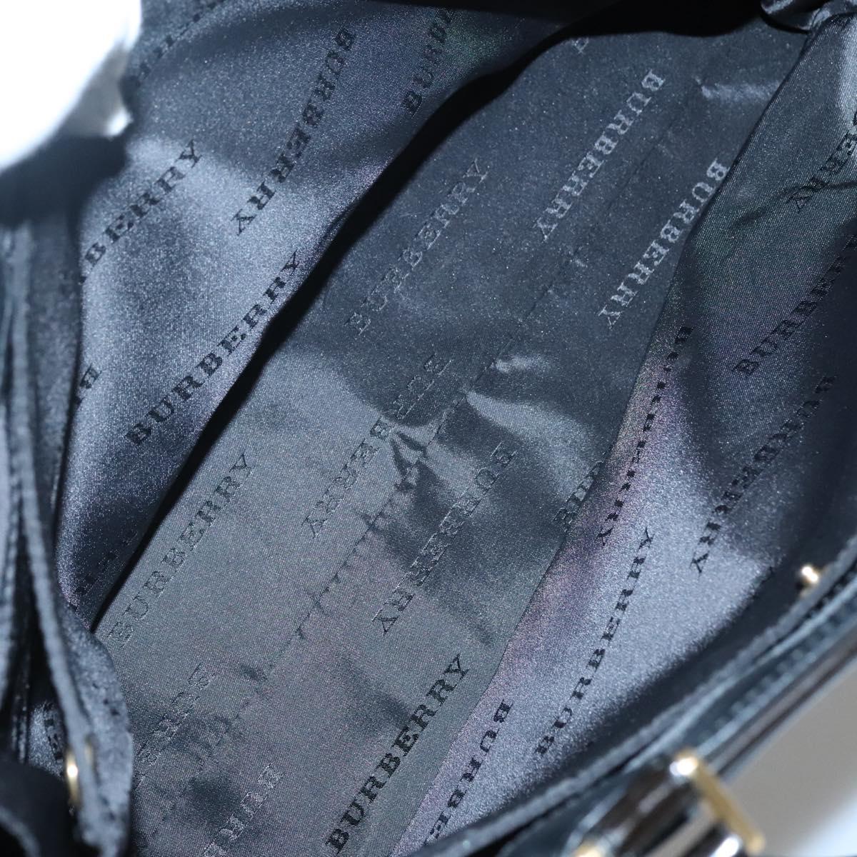 BURBERRY Nova Check Hand Bag Wool Brown Gold black Auth BD1582