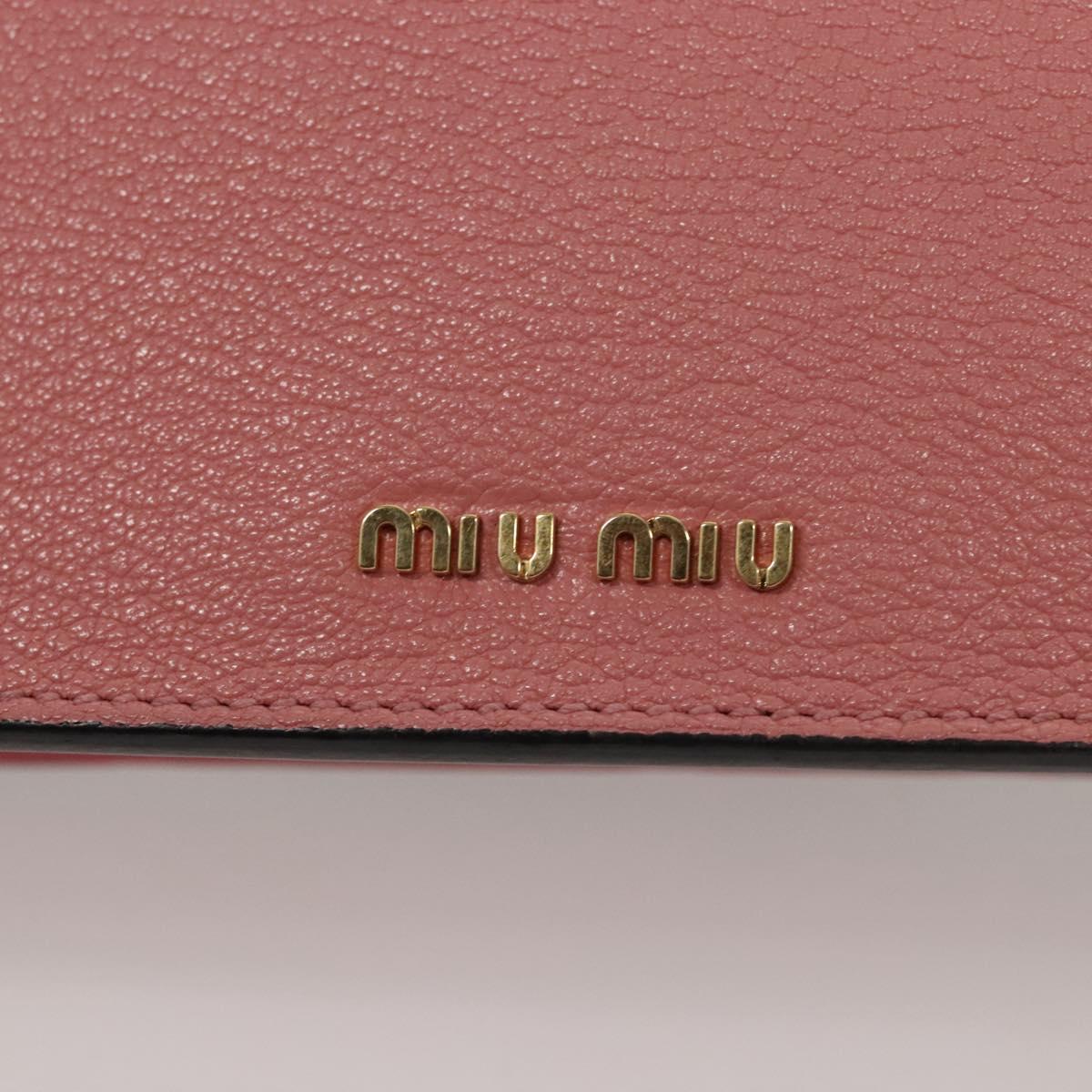 Miu Miu Shoulder Bag Leather Pink Gold Auth BD1584SAM