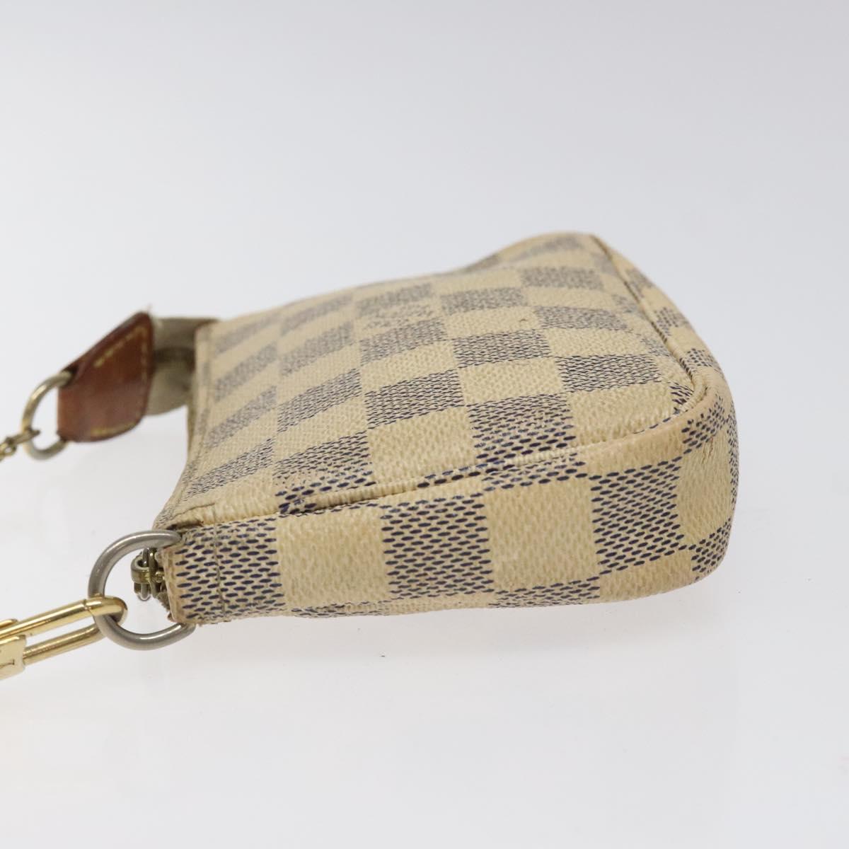 LOUIS VUITTON Damier Azur Mini Pochette Accessoires Pouch N63005 Auth BD1591