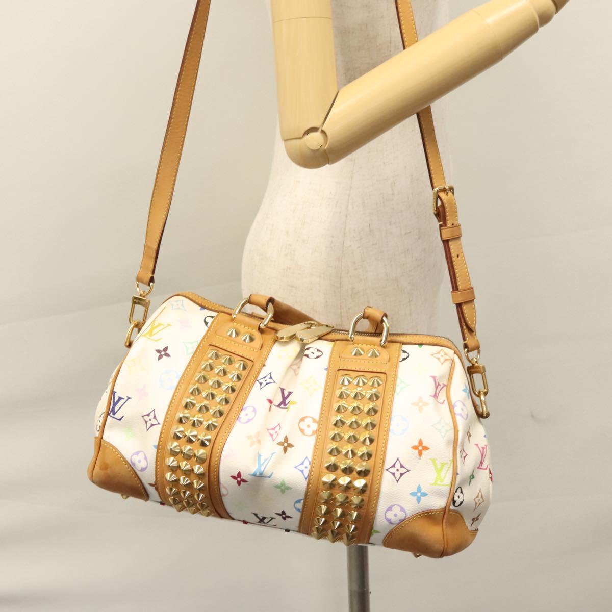 LOUIS VUITTON Monogram Multicolor Courtney MM Bag 2way White M45641 Auth BD162