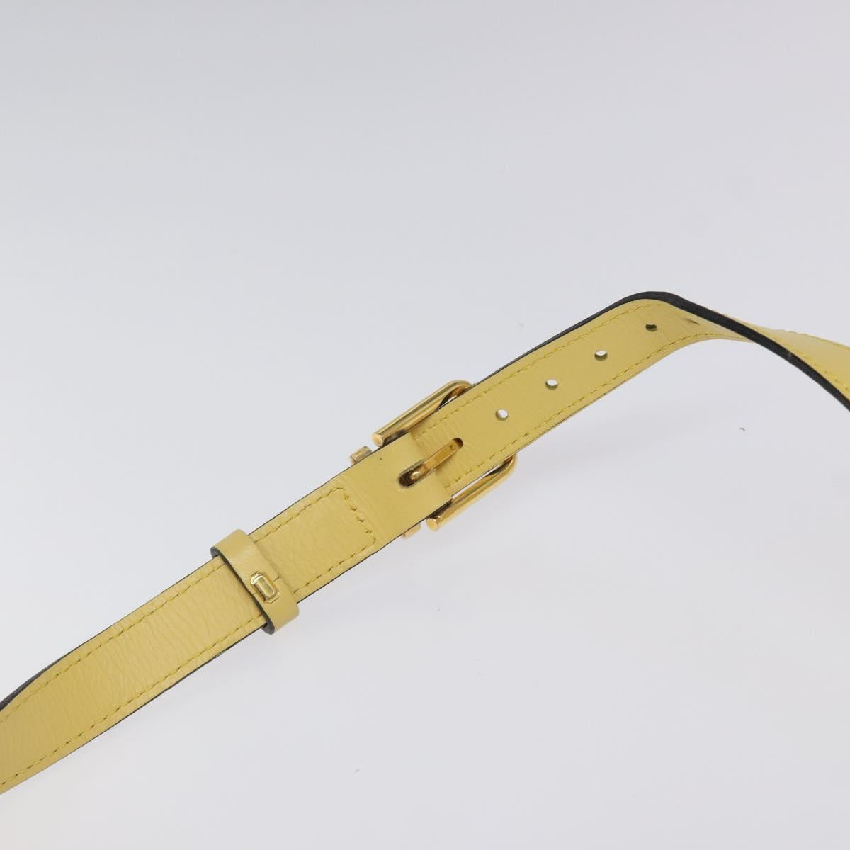 CELINE Shoulder Bag Leather Gold Yellow Auth BD1655