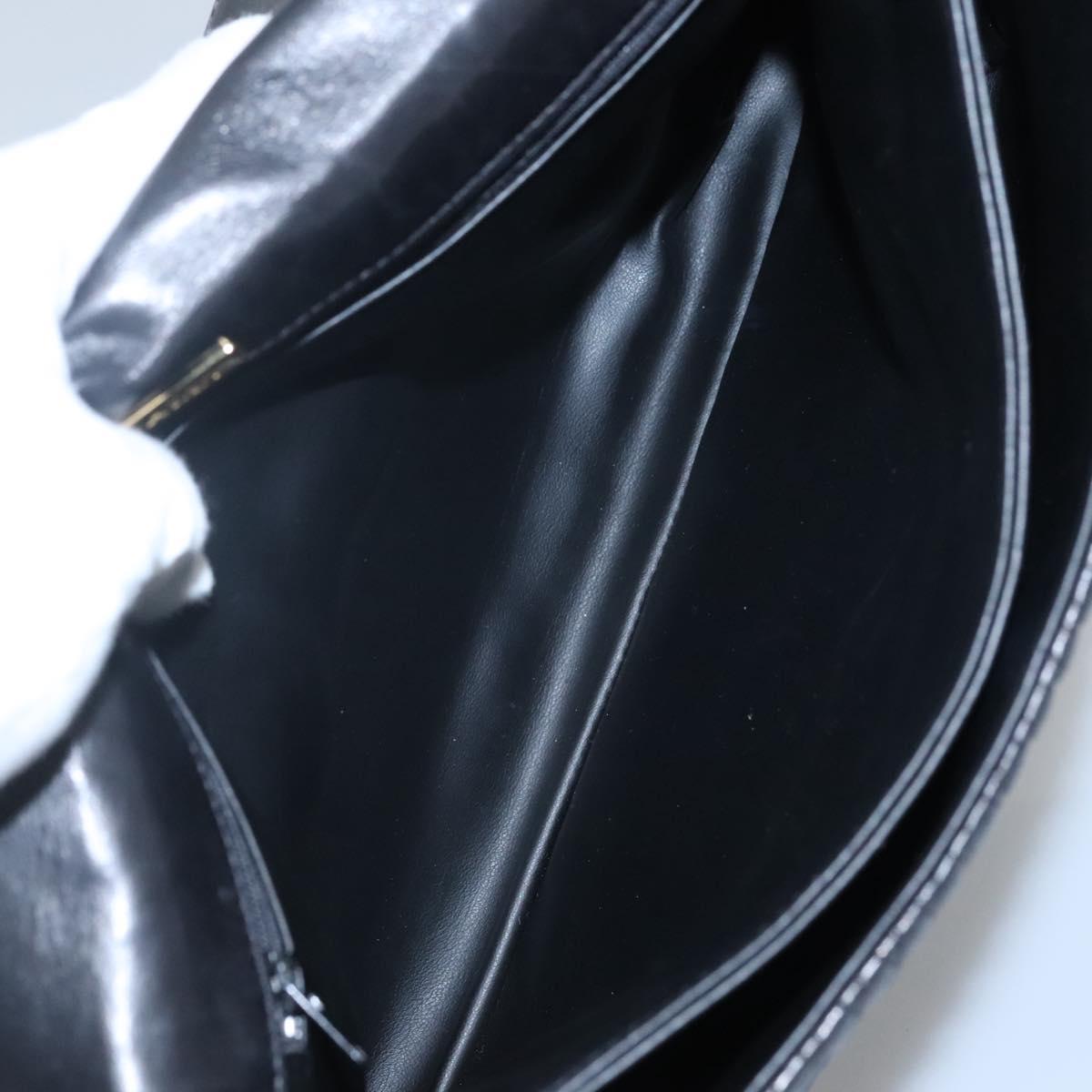 BALLY Hand Bag Leather Black Gold Auth BD1660