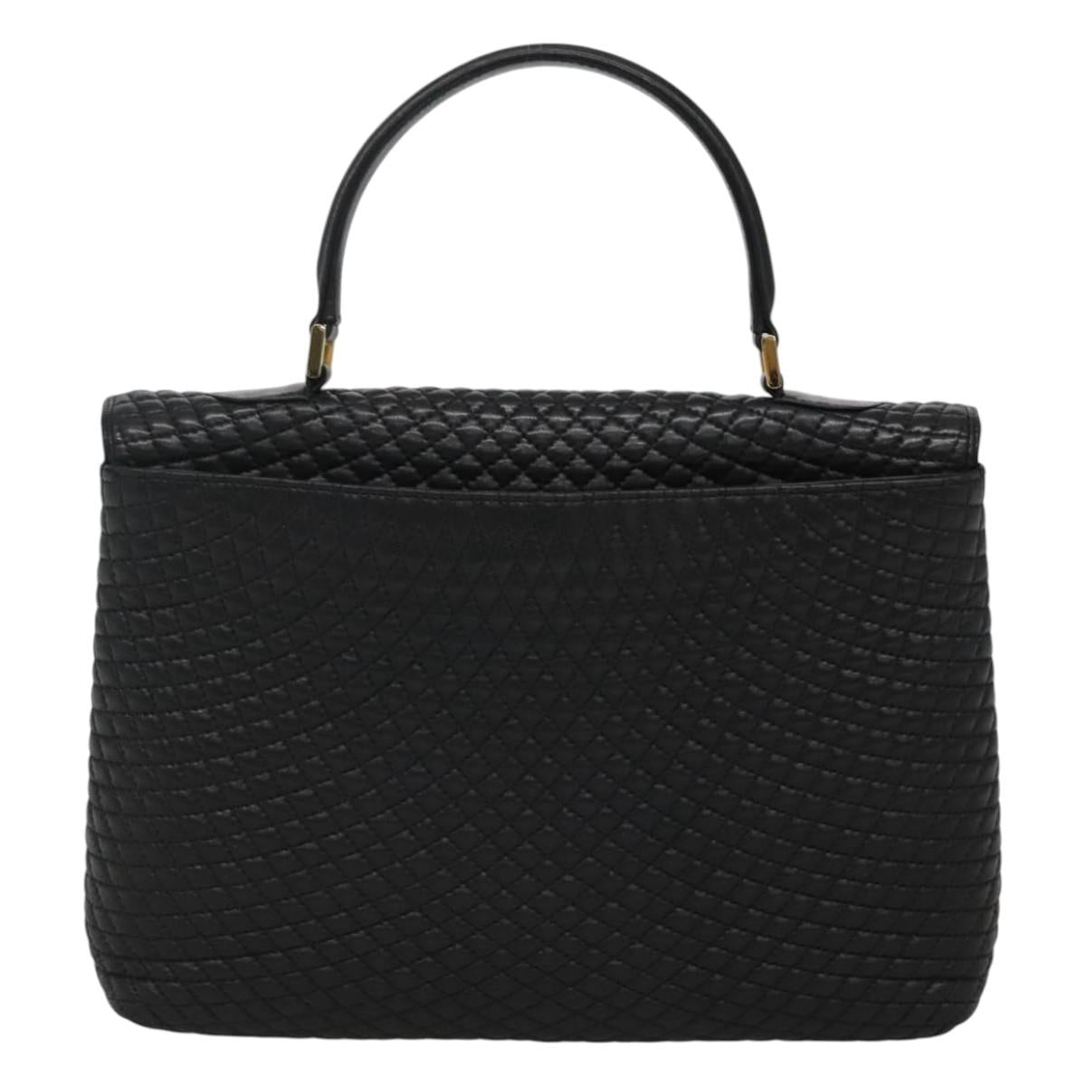 BALLY Hand Bag Leather Black Gold Auth BD1660