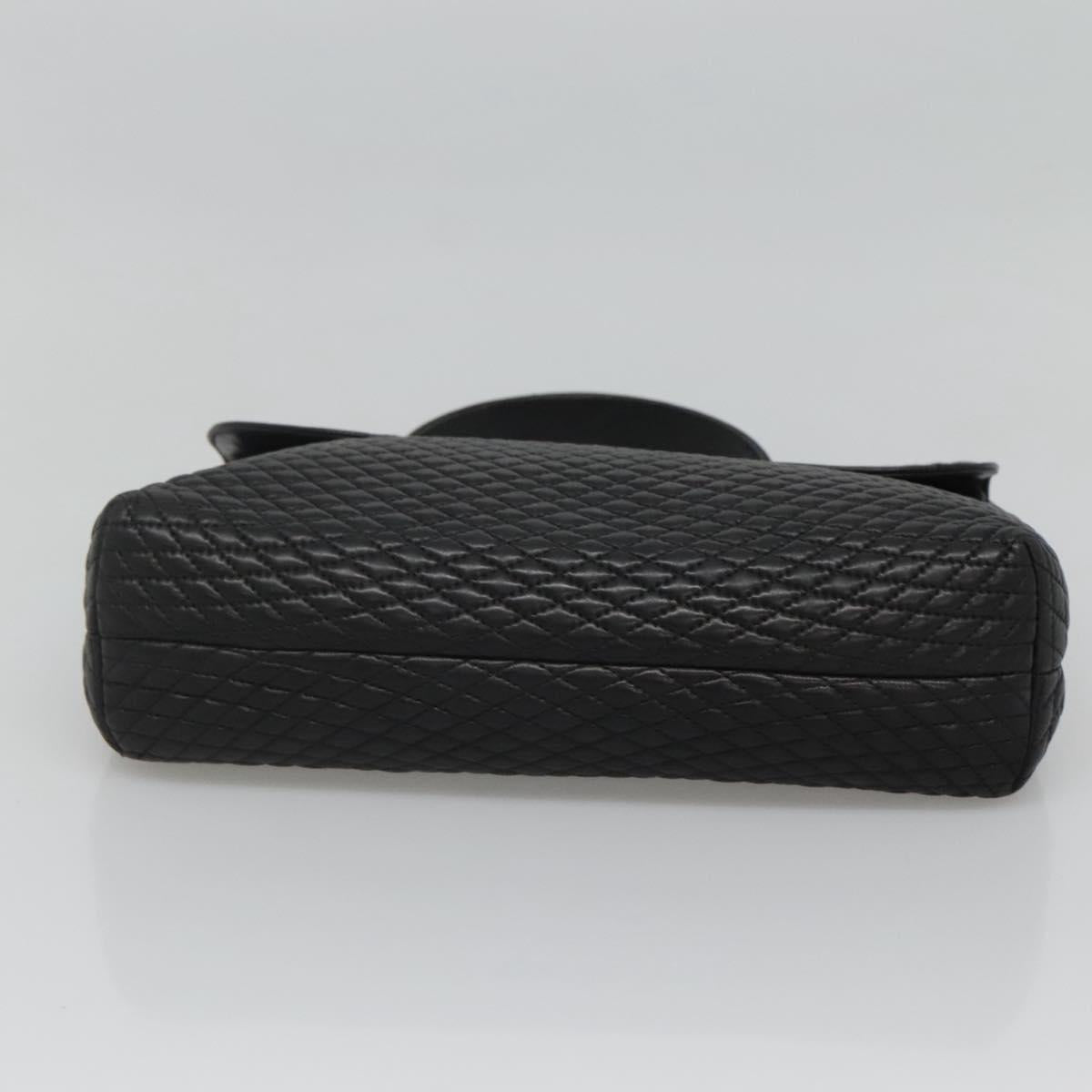 BALLY Hand Bag Leather Black Gold Auth BD1660