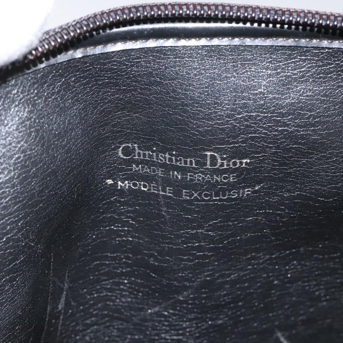 Christian Dior Trotter Canvas Shoulder Bag Navy Gold Auth BD167
