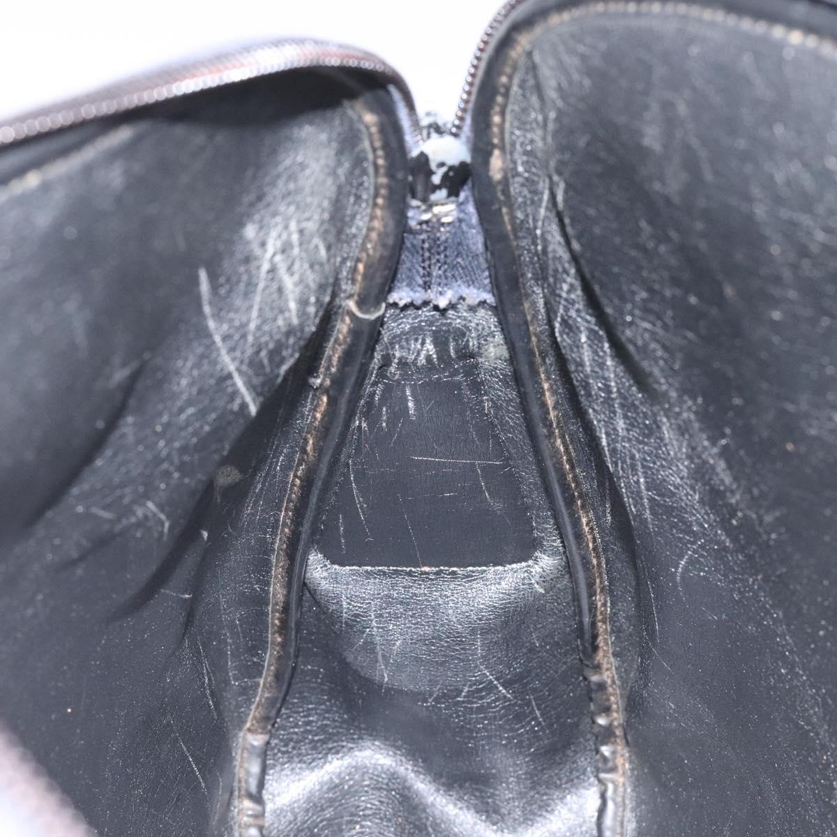 Christian Dior Trotter Canvas Shoulder Bag Navy Gold Auth BD167