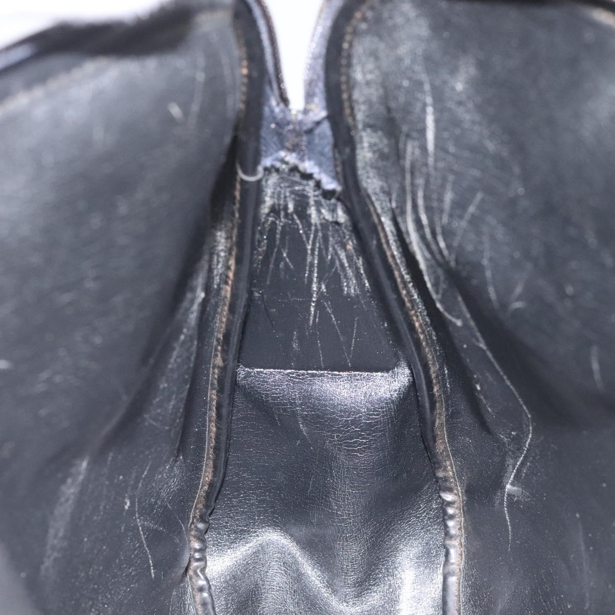 Christian Dior Trotter Canvas Shoulder Bag Navy Gold Auth BD167