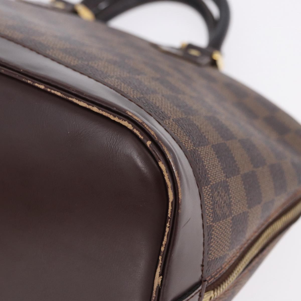 LOUIS VUITTON Damier Ebene Alma Hand Bag N51131 LV Auth BD1687