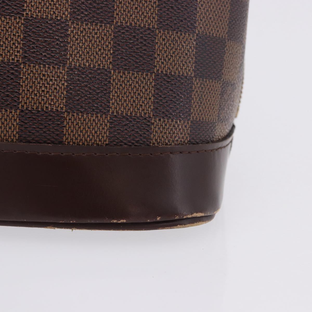 LOUIS VUITTON Damier Ebene Alma Hand Bag N51131 LV Auth BD1687